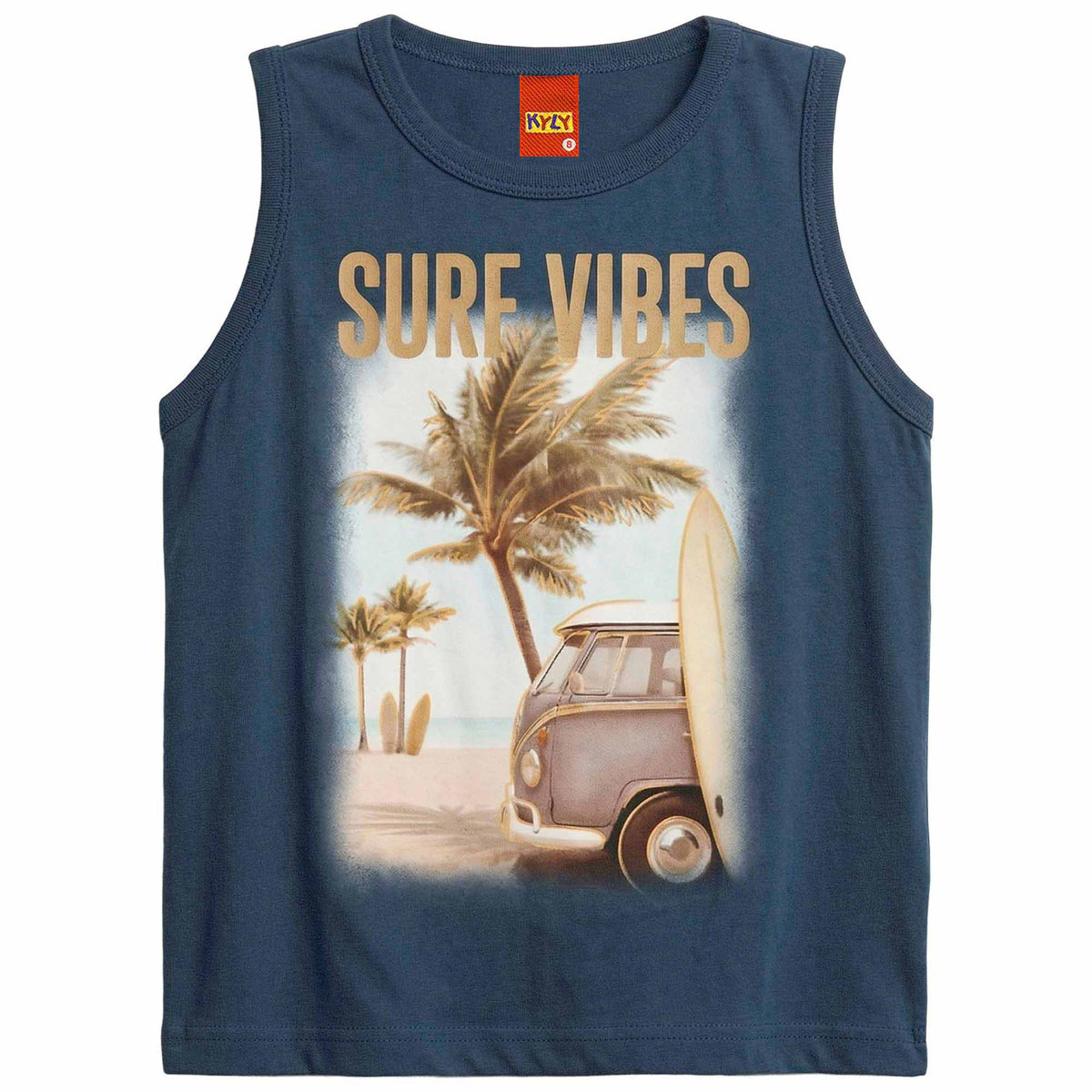 Regata Infantil Masculina Kyly Surf Vibes Algodão