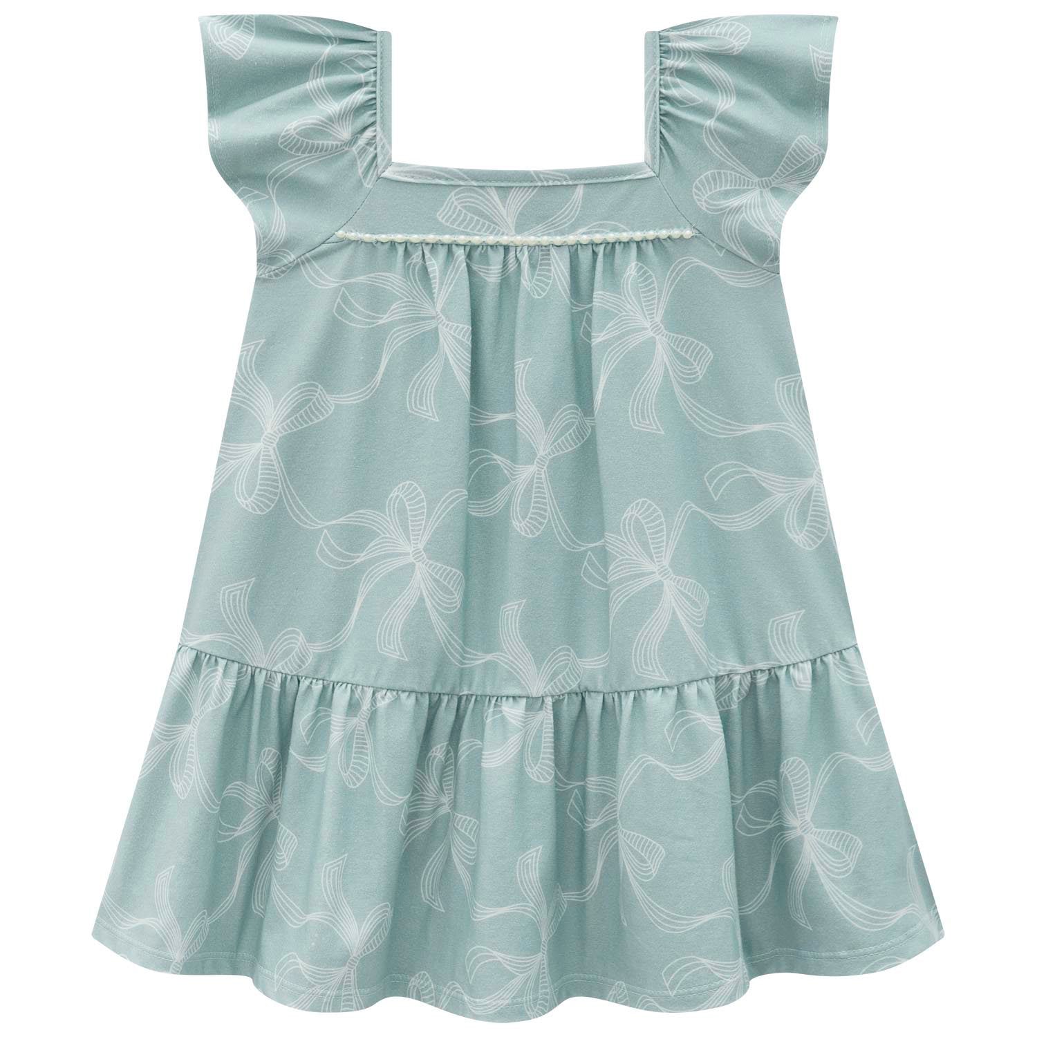 Vestido Infantil Milon Laços e Pérolas Elegante