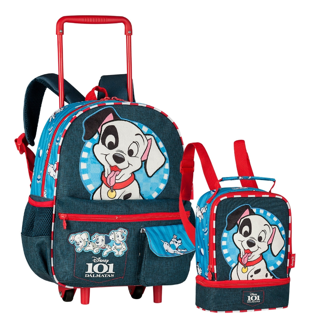 Kit Mochila Carrinho Lancheira Térmica Disney Clio Escolar