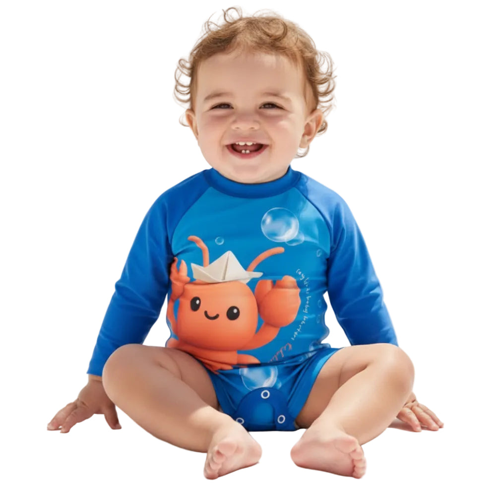 Macaquinho de Praia Infantil Baby Kamylus Tchibum Lagosta Proteção UV 50+ Dri-Fit