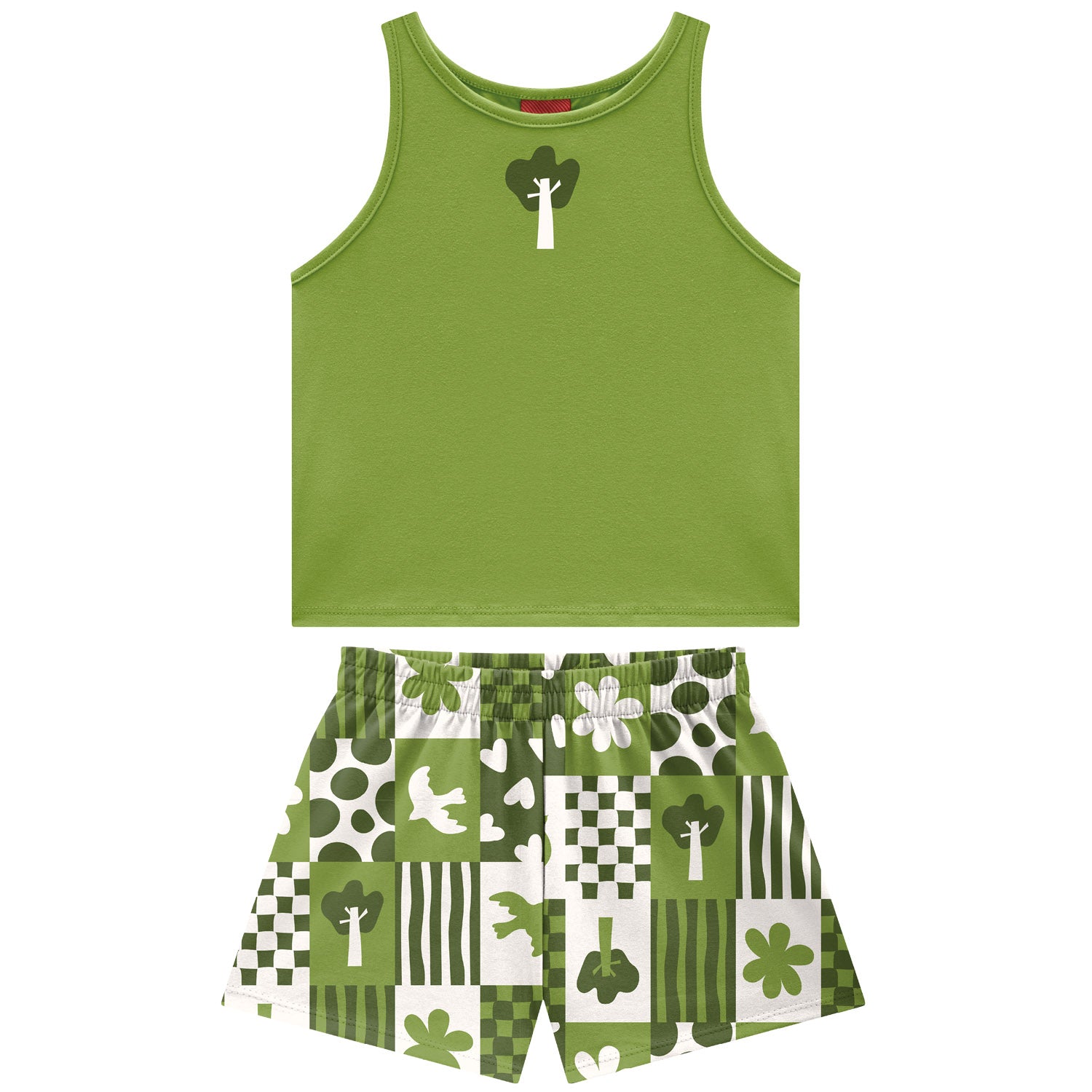 Conjunto Infantil Feminino Kyly Arvorezinha Regata e Shorts