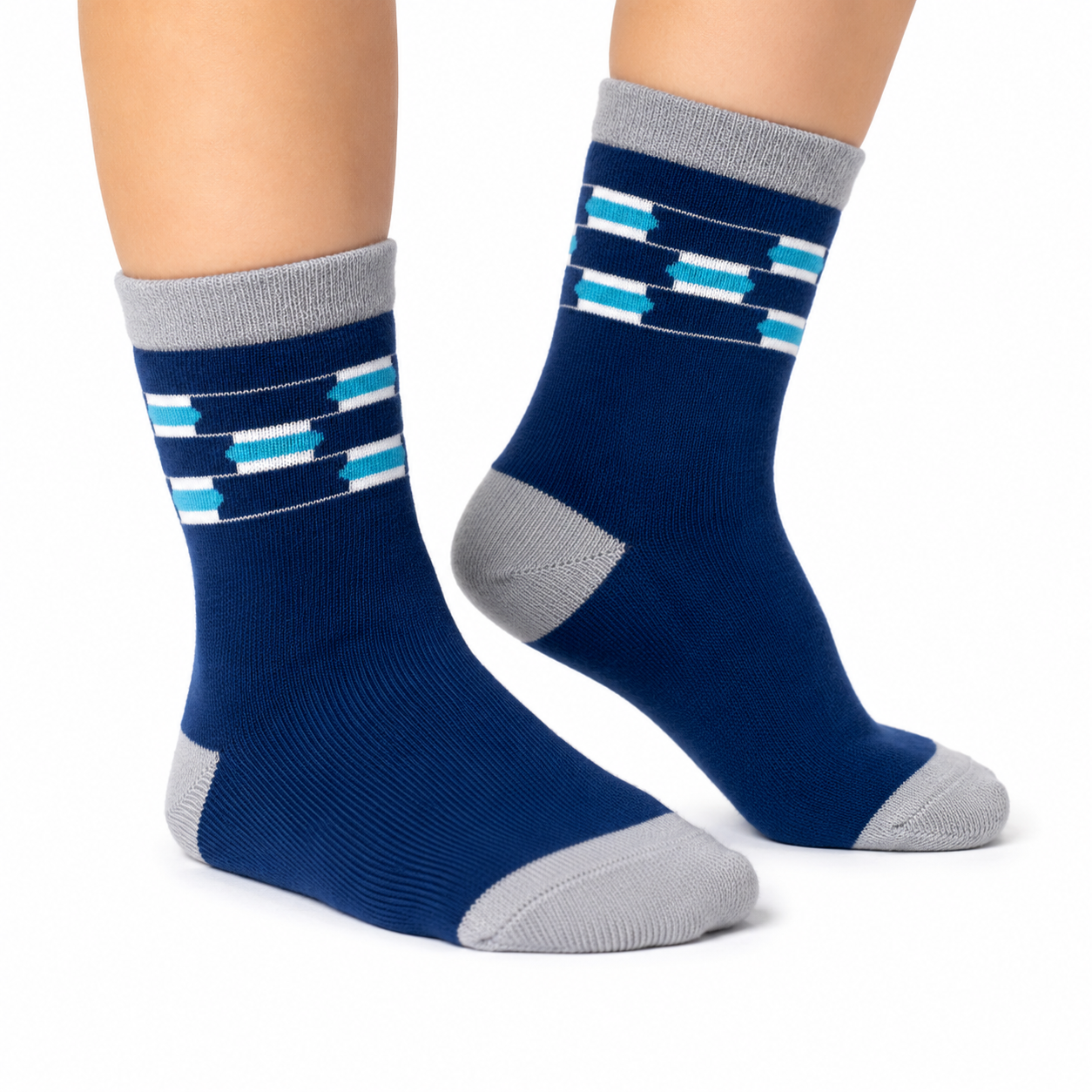Kit Meia Colorida Masculina Pimpolho Antiderrapante Cano Alto com 3 Pares