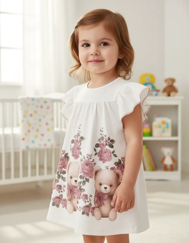 Vestido Milon Infantil Menina Ursinhos