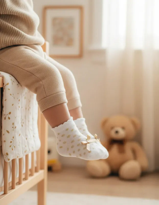 Kit 2 Pares de Meia Bebê Pimpolho Festinha com Laço RN Feminina