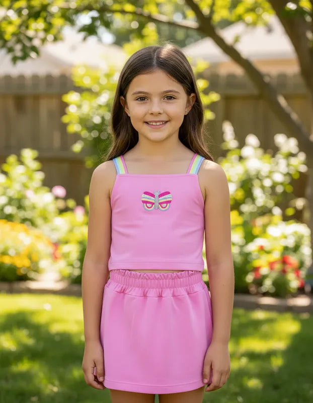 Conjunto Infantil Feminino Hrradinhos Borboleta Conforto e Estilo Verão