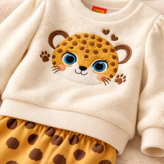 Conjunto Infantil Kyly Moletom Oncinha Blusa e Calça Inverno