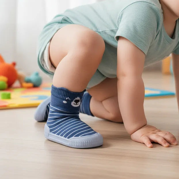 Meia Com Sola Infantil Pimpolho Antiderrapante Masculina