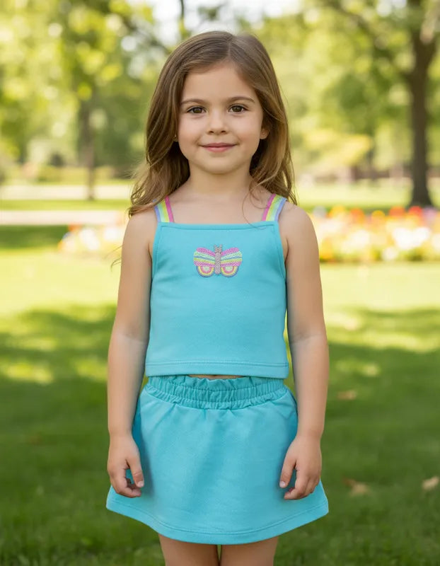 Conjunto Infantil Feminino Hrradinhos Borboleta Conforto e Estilo Verão