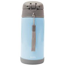 Garrafa Térmica Buba Gumy Parede Dupla Com Canudo 3+ Azul 400ML