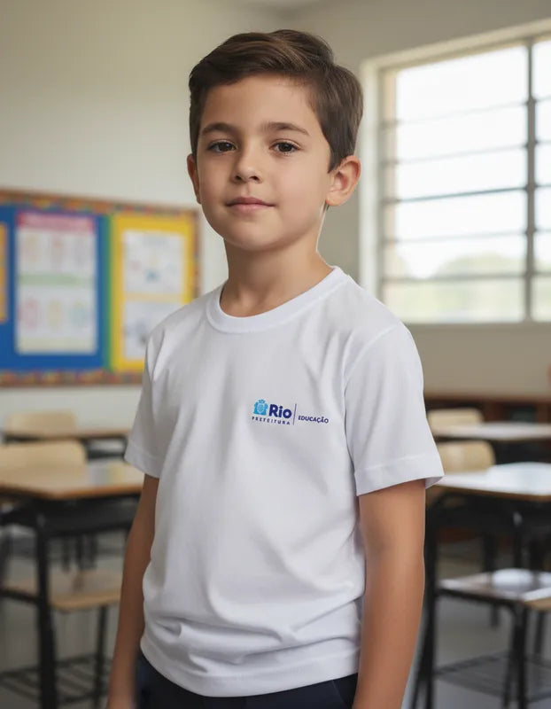 Camisa Infantil Uniforme Escolar Prefeitura Rio de Janeiro