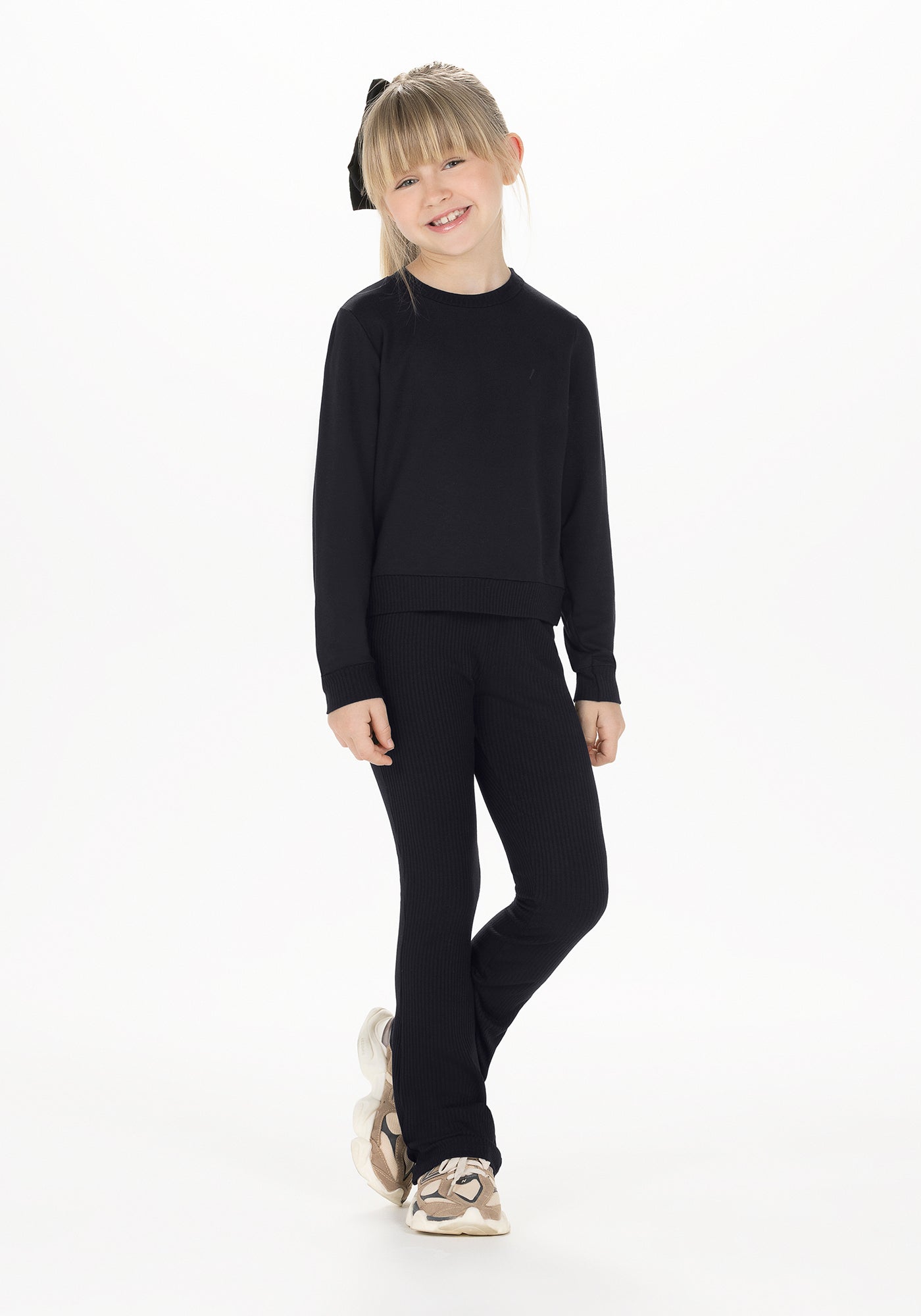 Conjunto Infantil Feminino Alakazoo - Malha Canelada e Calça Flare