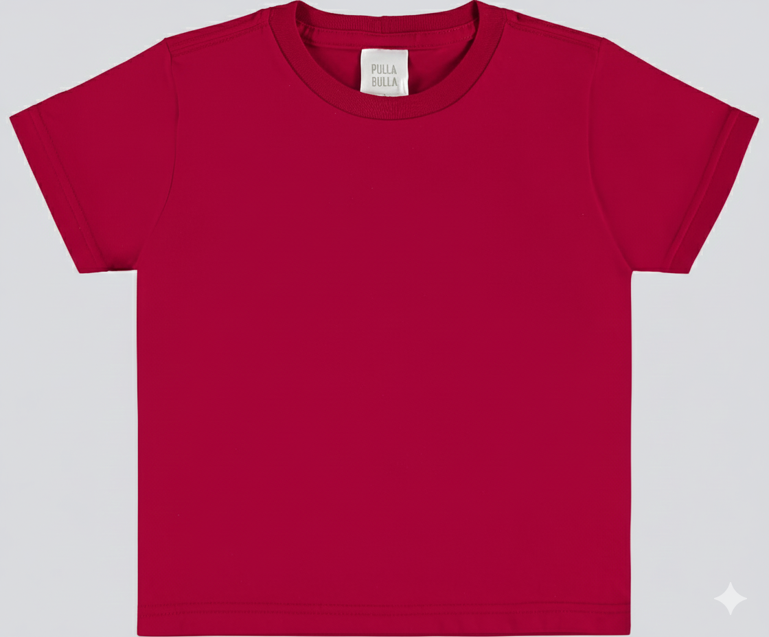 Camiseta Infantil Masculina Pulla Bulla Básica Lisa – Conforto e Versatilidade para o Dia a Dia