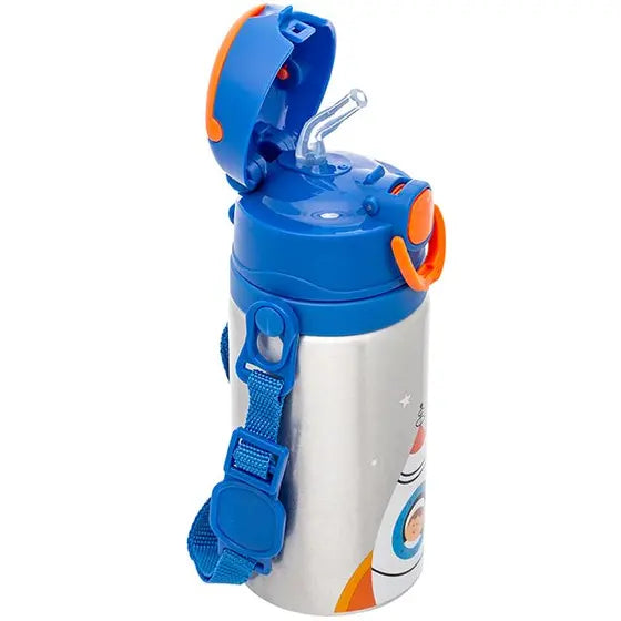 Garrafa Térmica Infantil Inox com Canudo e Alça