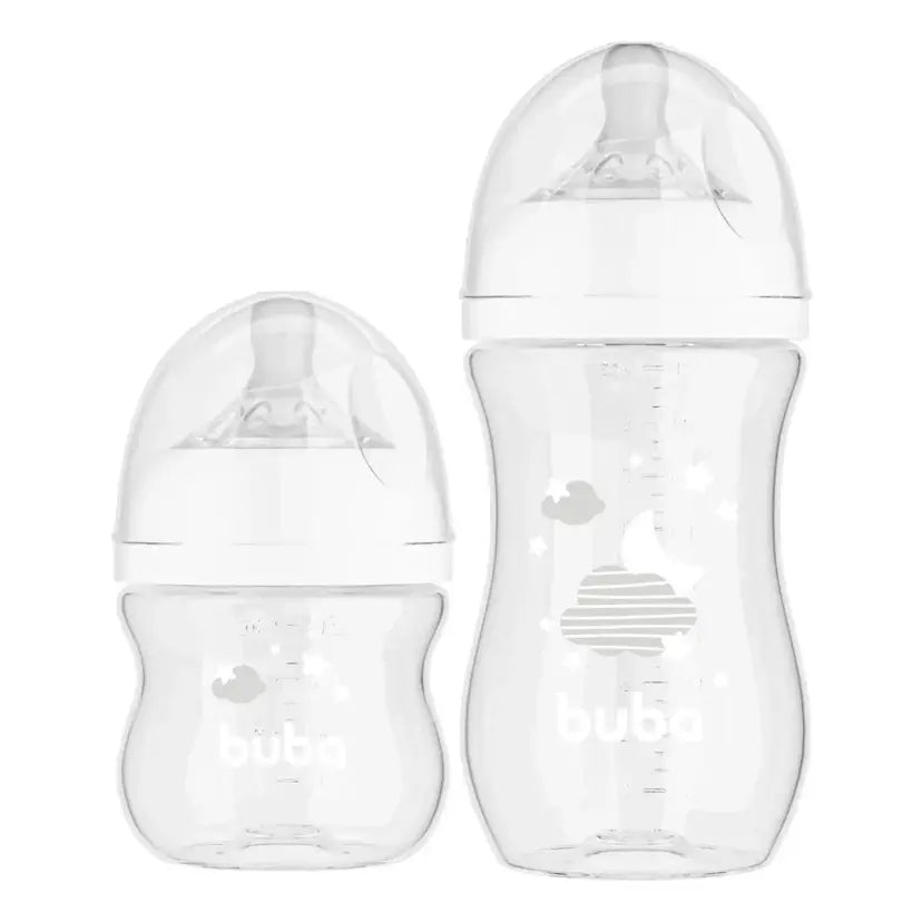 Kit Mamadeiras Buba Easy Flow Nuvem Anticólica com 2 Unidades
