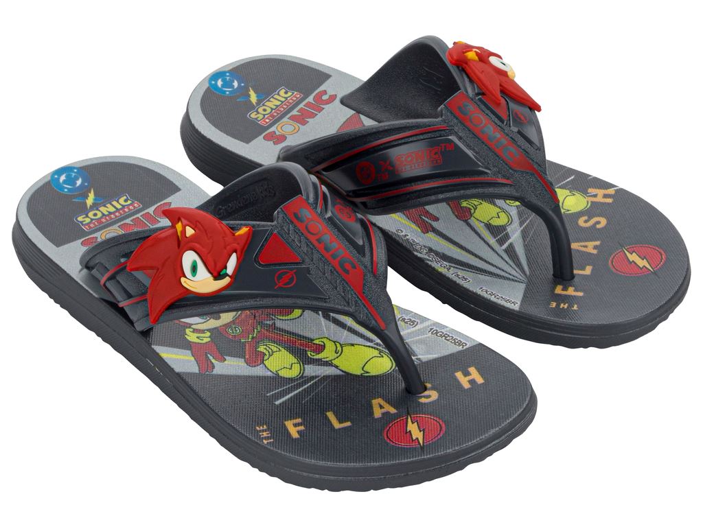 Chinelo Infantil Grendene Kids Sonic e DC Race Heroes Super Flop