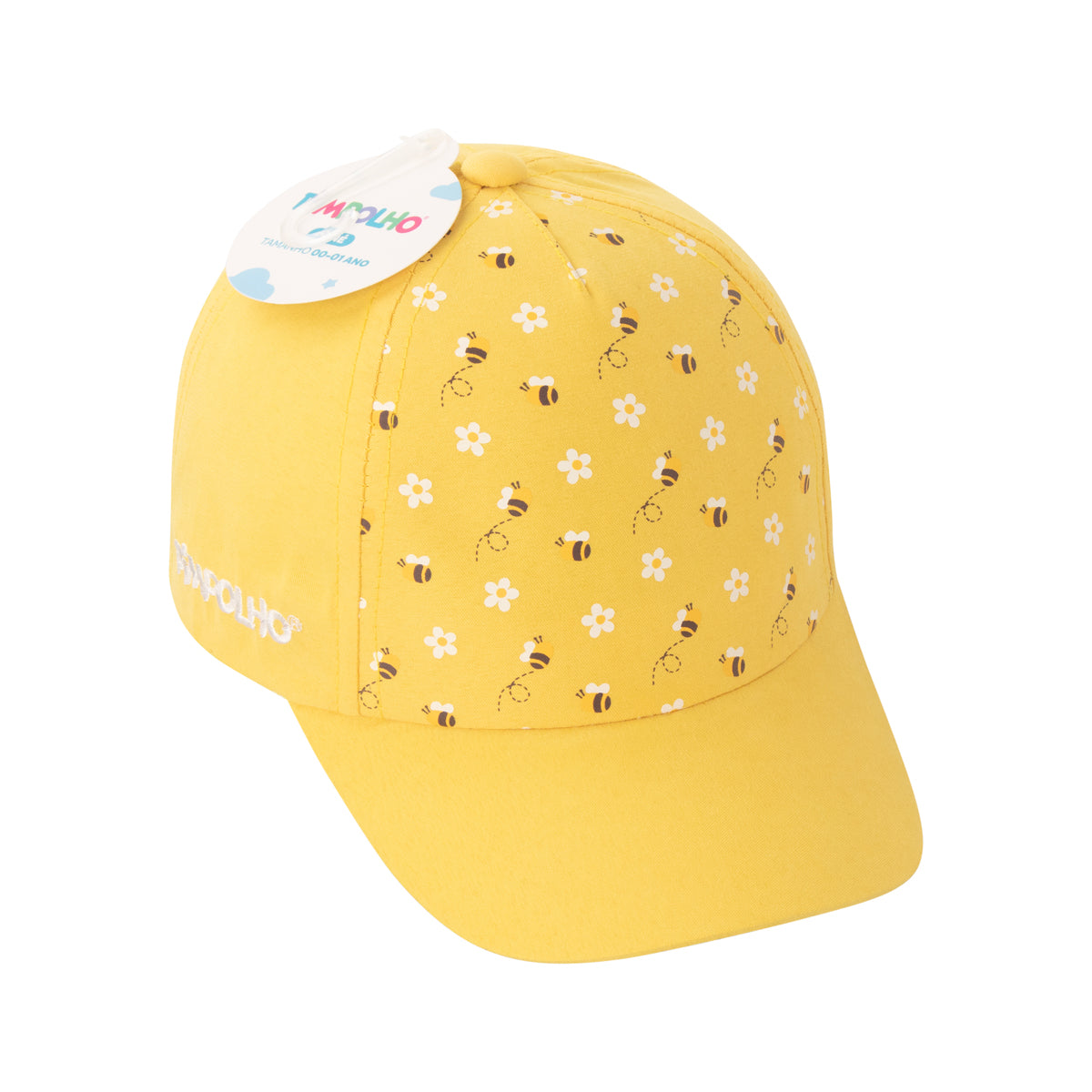 Boné Bebê Feminino Pimpolho Estampado com Velcro 0 a 1 Ano