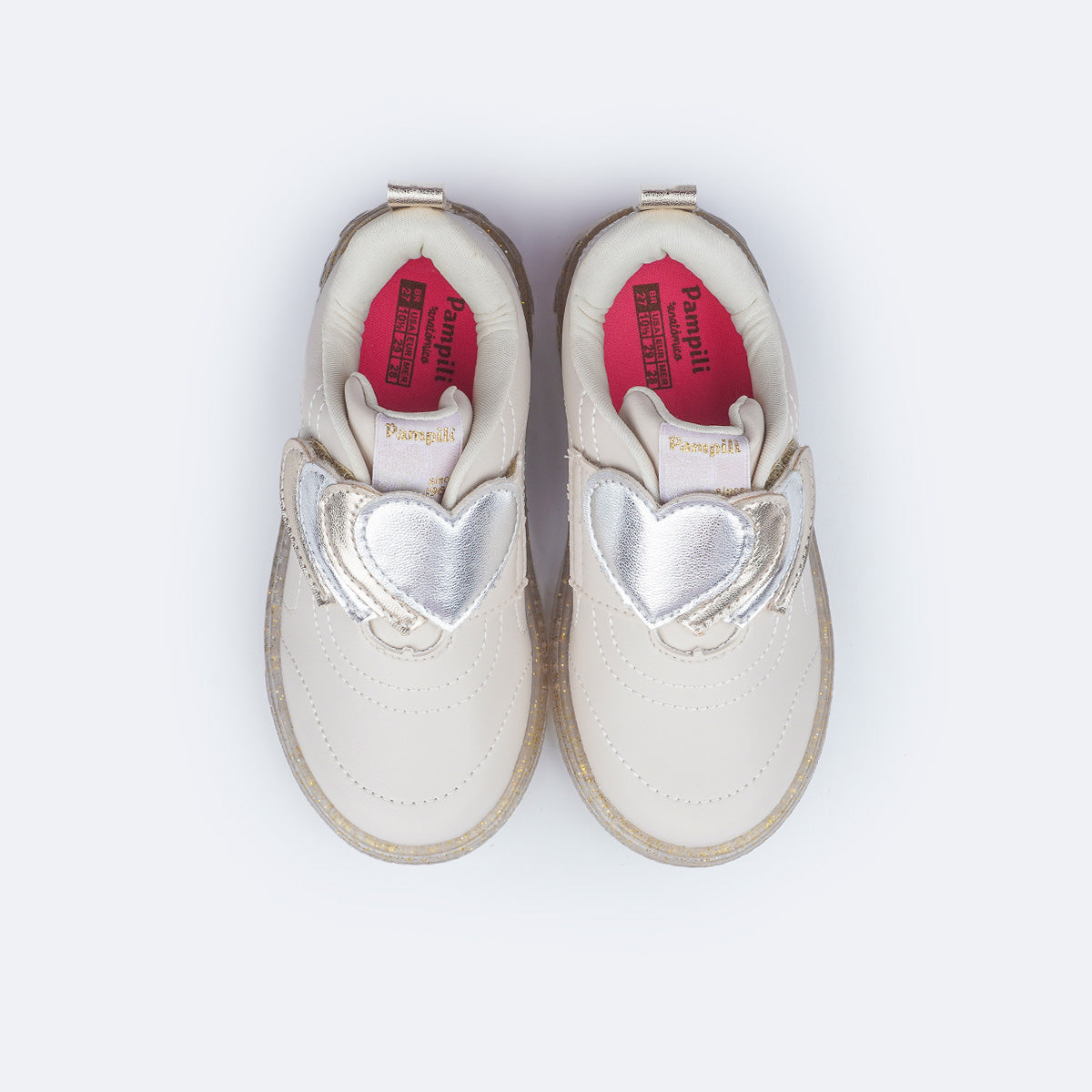 Tênis Pampili Sneaker Luz Corações Led