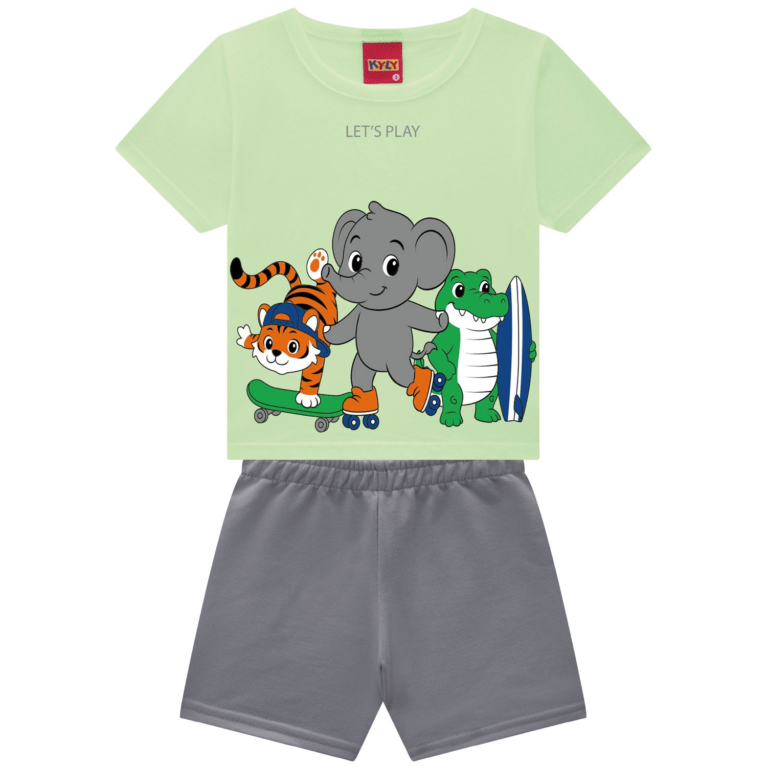 Conjunto Infantil Masculino Kyly Let's Play Safari - Camiseta + Short Confort
