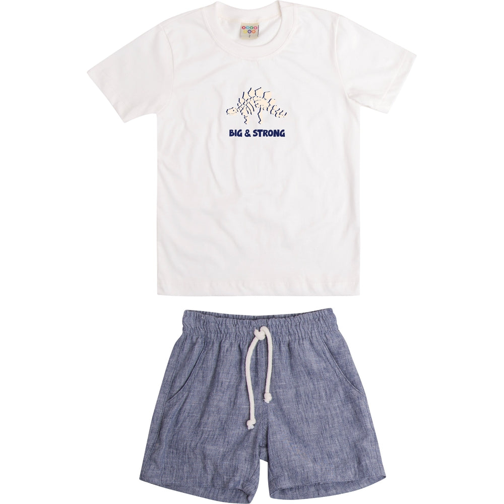 Conjunto Infantil Masculino Have Fun Big & Strong Camiseta e Bermuda Moletom