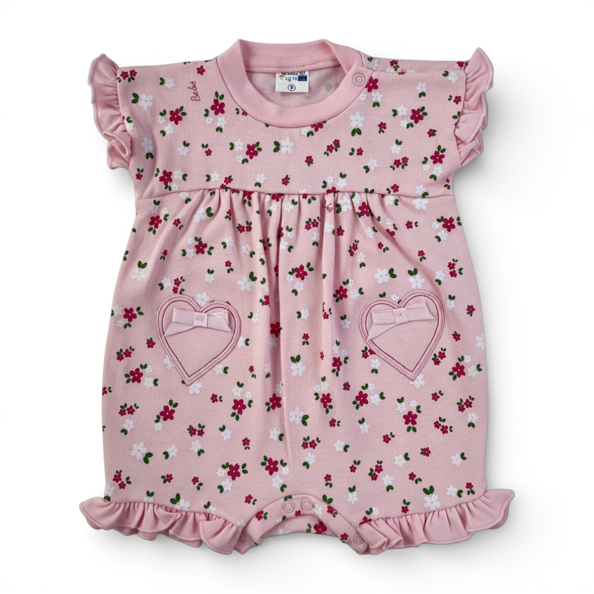 Macaquinho Feminino Infantil Curioso Corações Floral