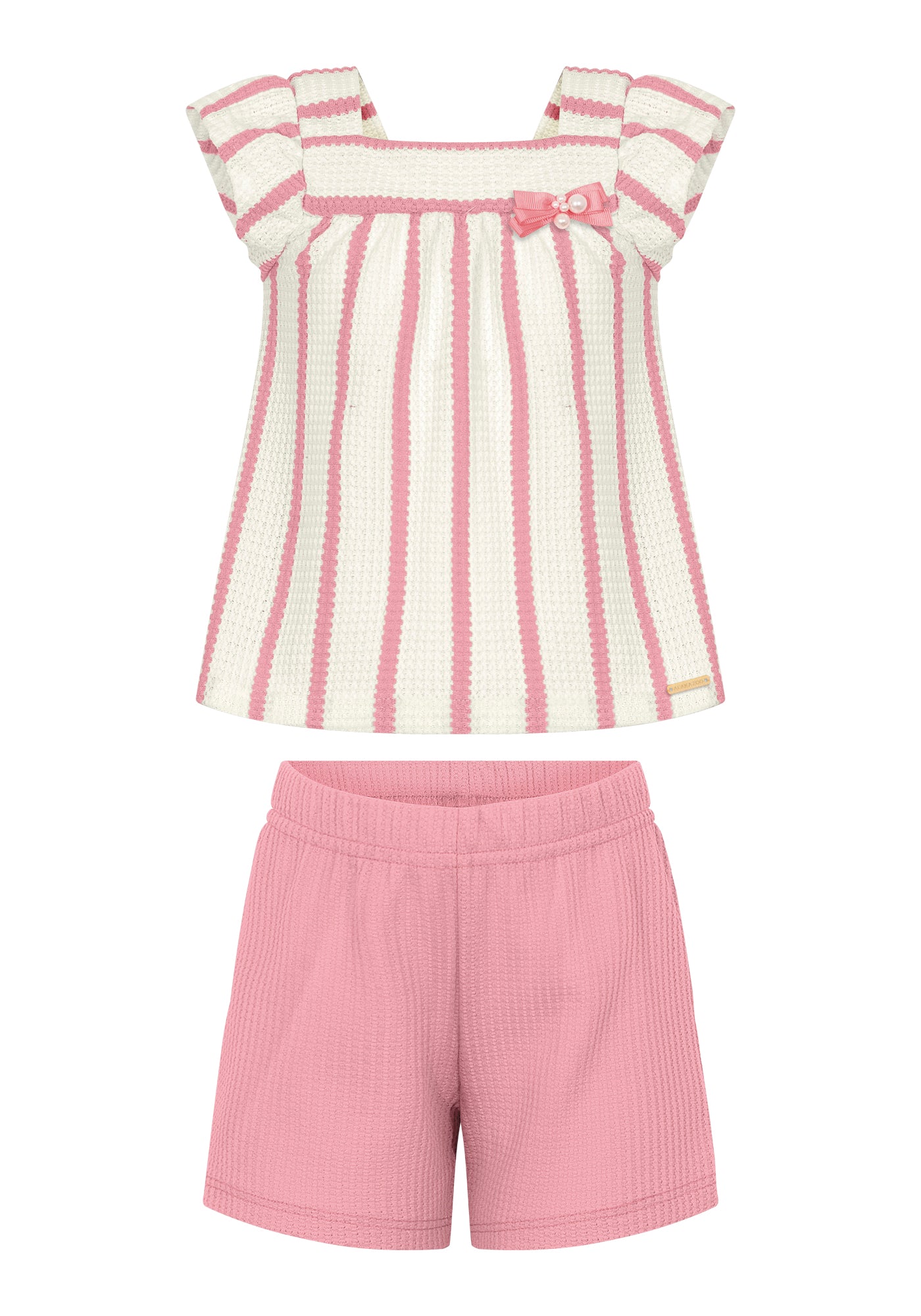 Conjunto Feminino Alakazoo Listrado Malha Crochê Imperial