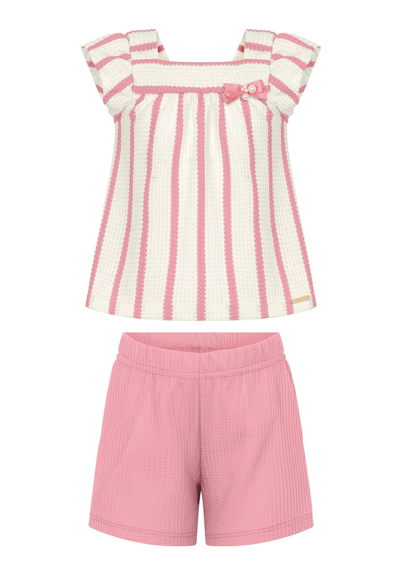 Conjunto Feminino Alakazoo Listrado Malha Crochê Imperial