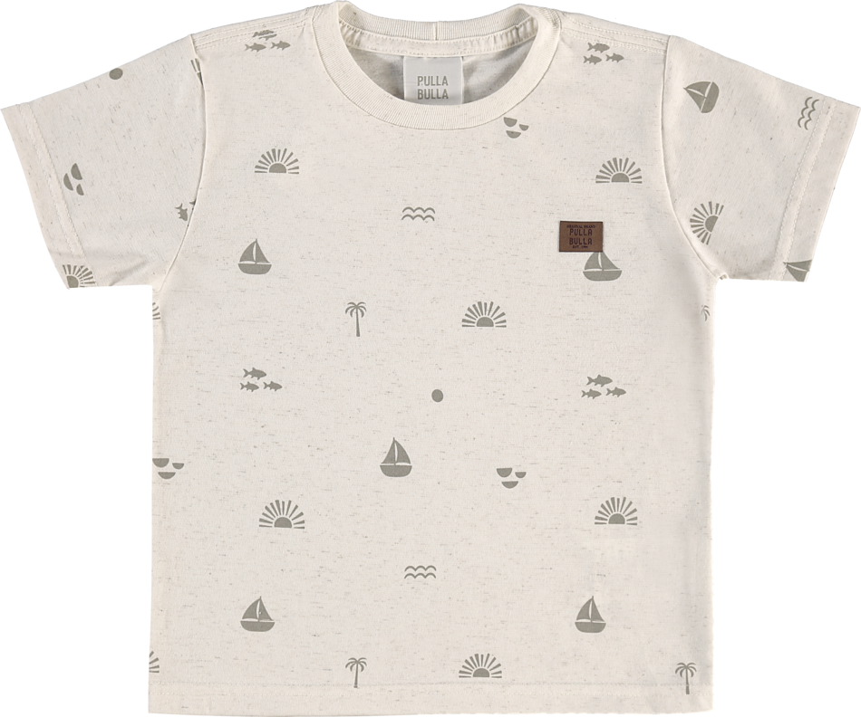 Camiseta Infantil Masculina Pulla Bulla Barquinho e Coqueiro – Conforto e Estilo para o Dia a Dia