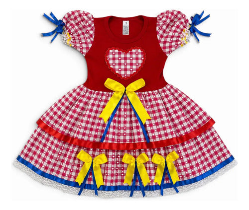 Vestido Caipira Xadrez para Festa Junina