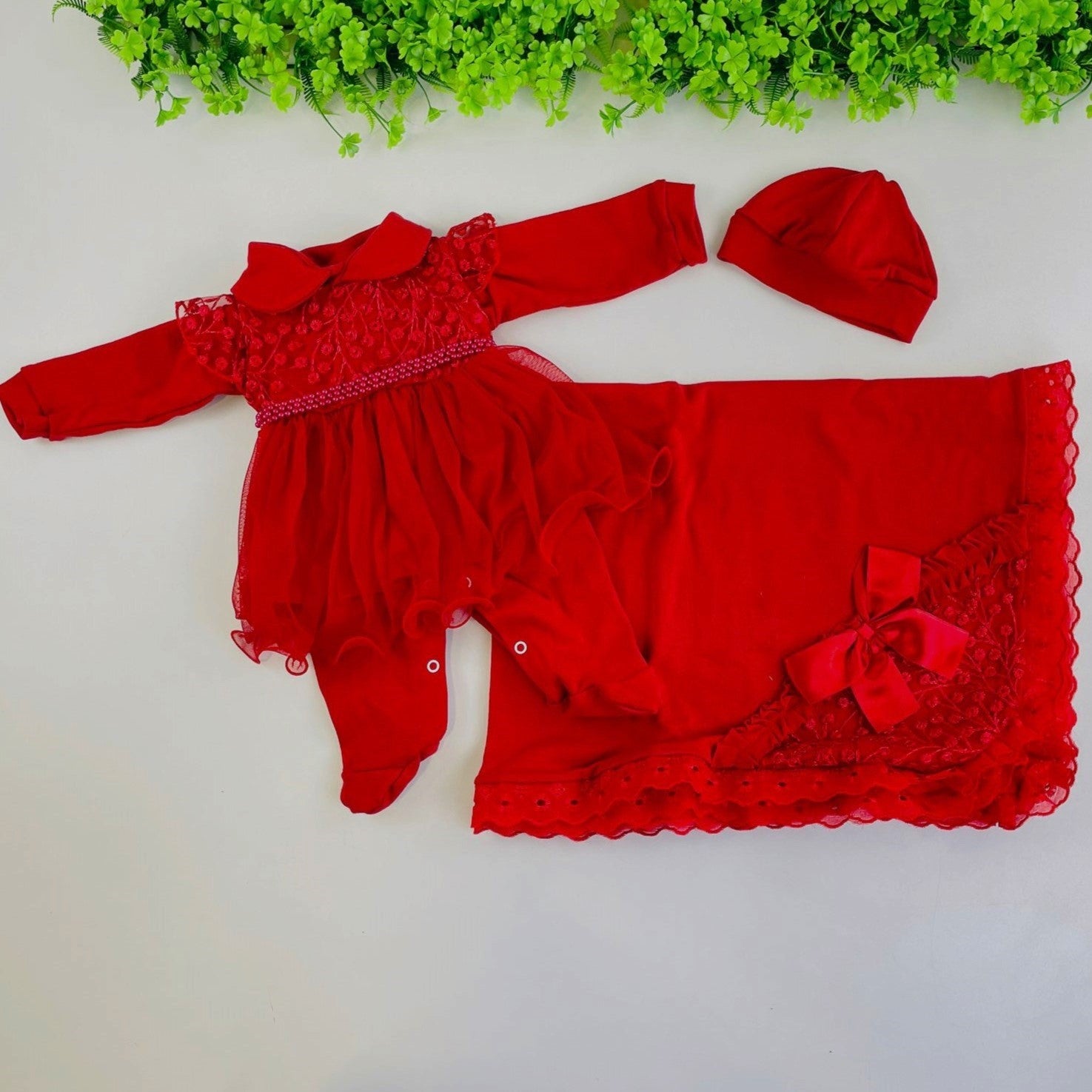 Saída de Maternidade Feminina Djiele Renda Delicada 4 Peças