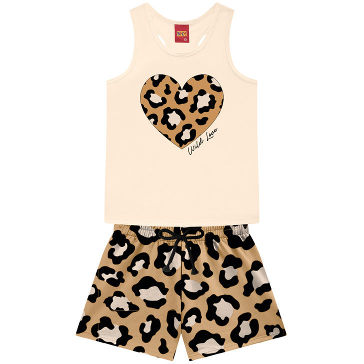 Conjunto Kyly Infantil Feminino Cute Love Onçinha