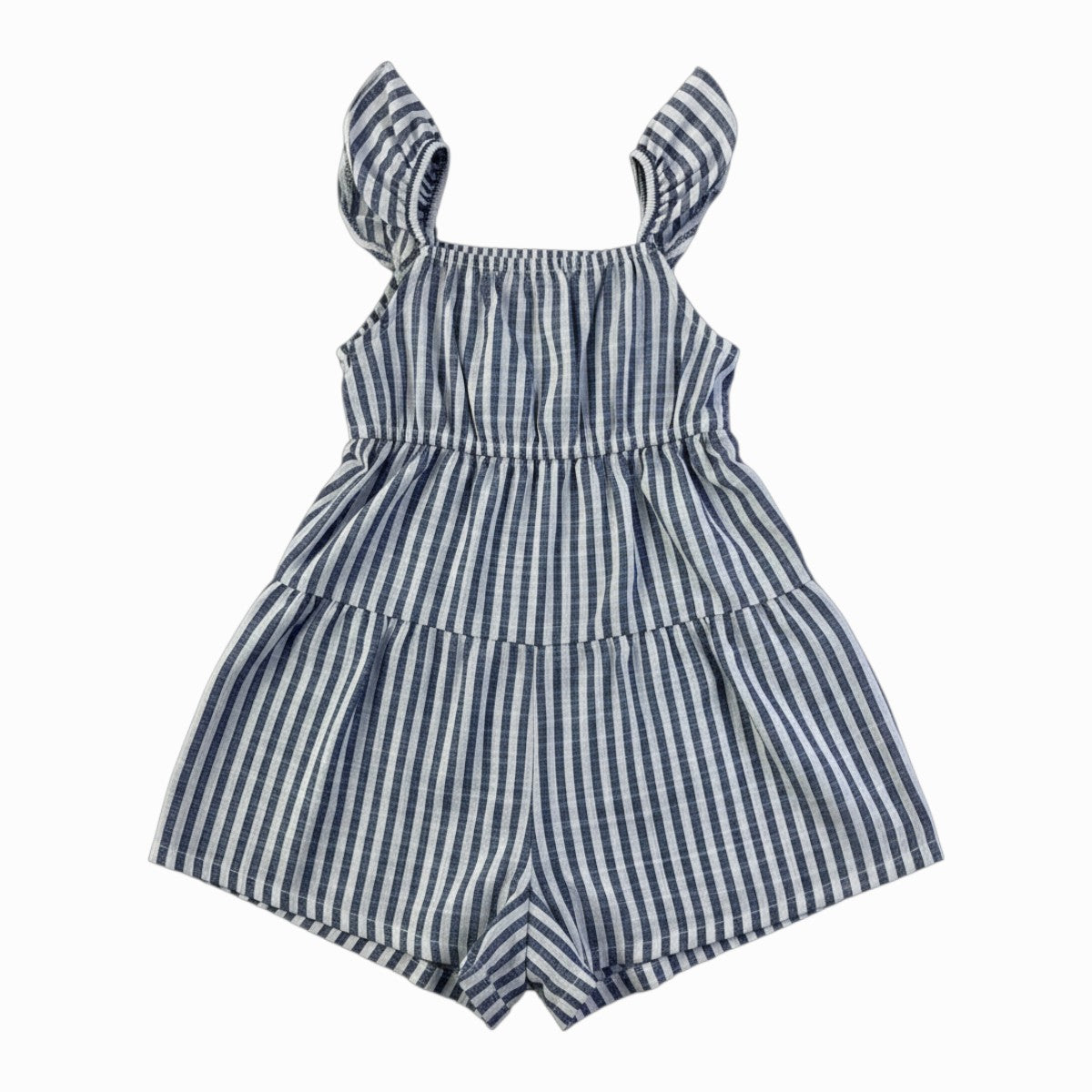 Macaquinho Feminino Infantil Fun Jeans Flower Listrado