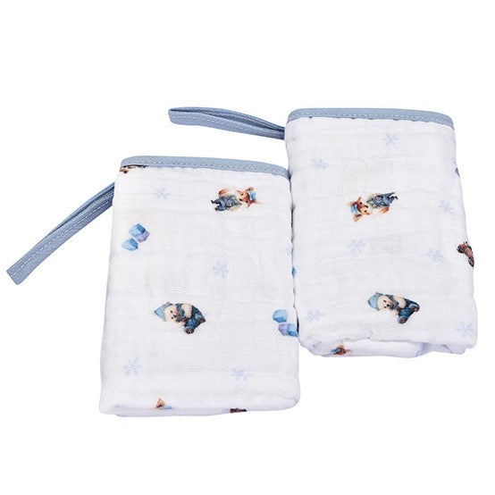 Kit Paninho de Boca Bebê Soft Muito Mimo com Prendedor de Chupeta 2 Pçs