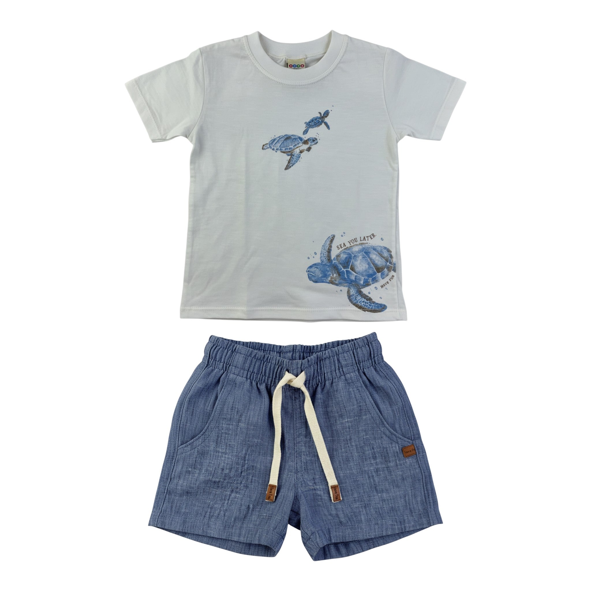 Conjunto Infantil Masculino Have Fun Tartaruga Sea You Later!