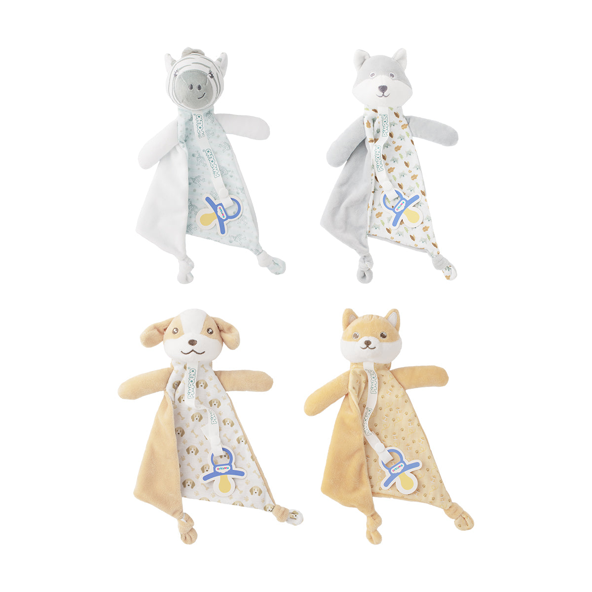 Naninha Unissex Pimpolho Bichinhos com Prendedor de Chupeta