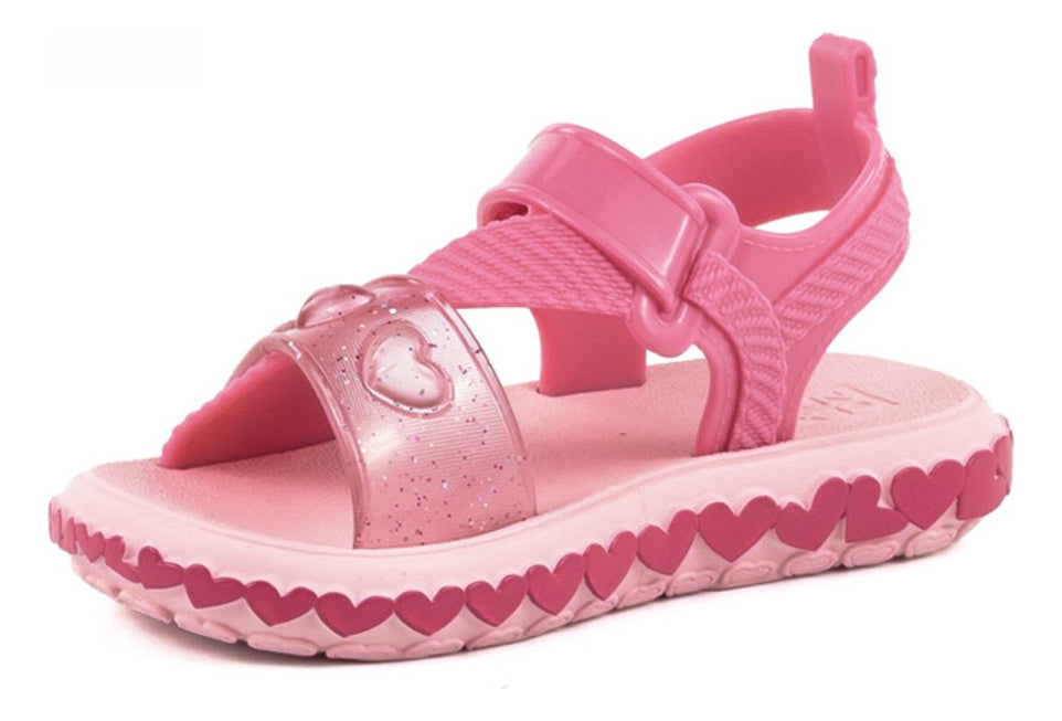 Sandália Papete Baby Zaxybina Fashionista Corações Menina