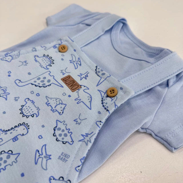 Conjunto Bebê Masculino Kiko Baby Dinossauros - Body e Jardineira