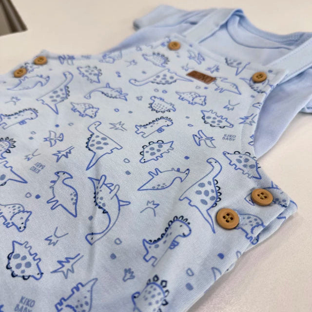 Conjunto Bebê Masculino Kiko Baby Dinossauros - Body e Jardineira