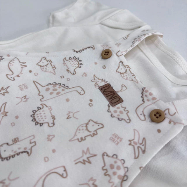 Conjunto Bebê Masculino Kiko Baby Dinossauros - Body e Jardineira