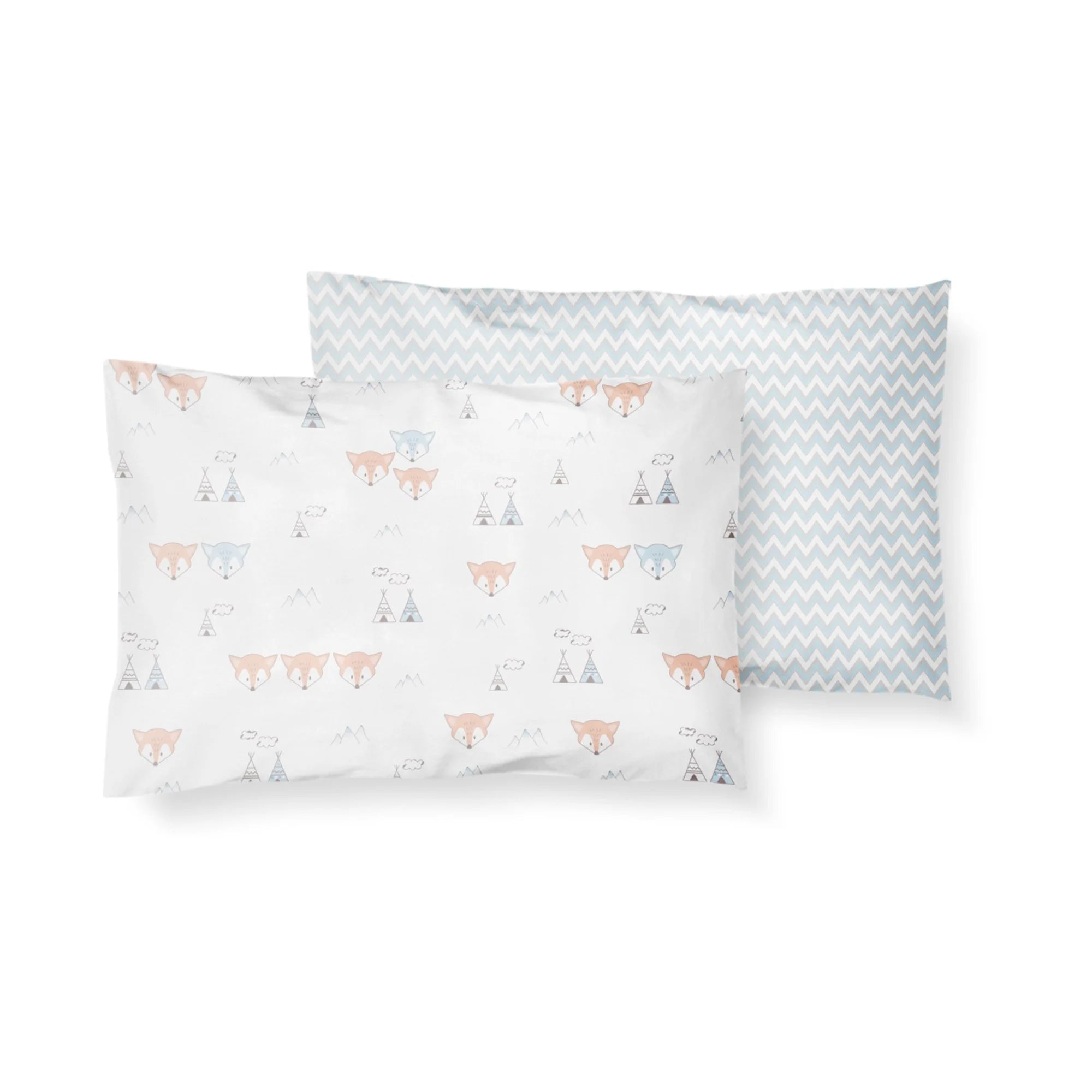 Kit De Fronha Papi Baby Chevron 2 Peças - Azul - 40x30 Cm