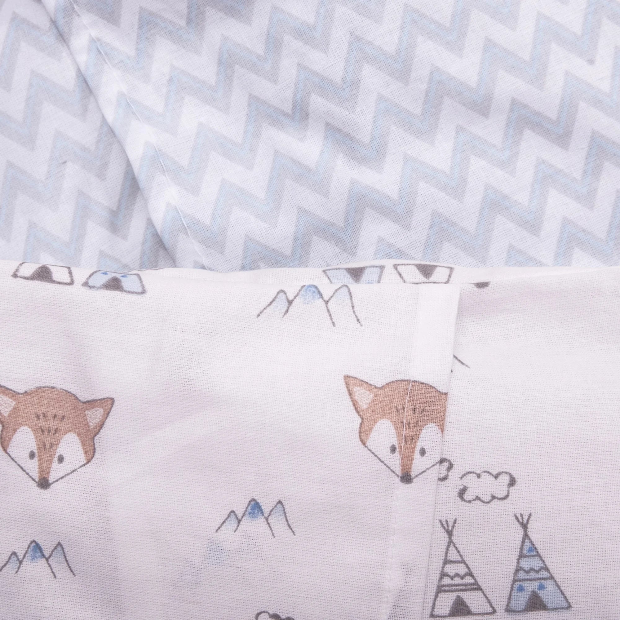 Kit De Fronha Papi Baby Chevron 2 Peças - Azul - 40x30 Cm