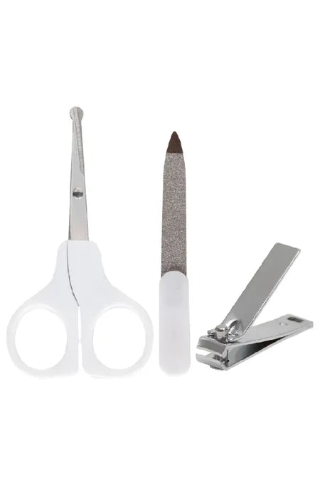 Kit Manicure Baby Buba 3 Peças com Estojo – Tesoura, Lixa e Cortador +0M