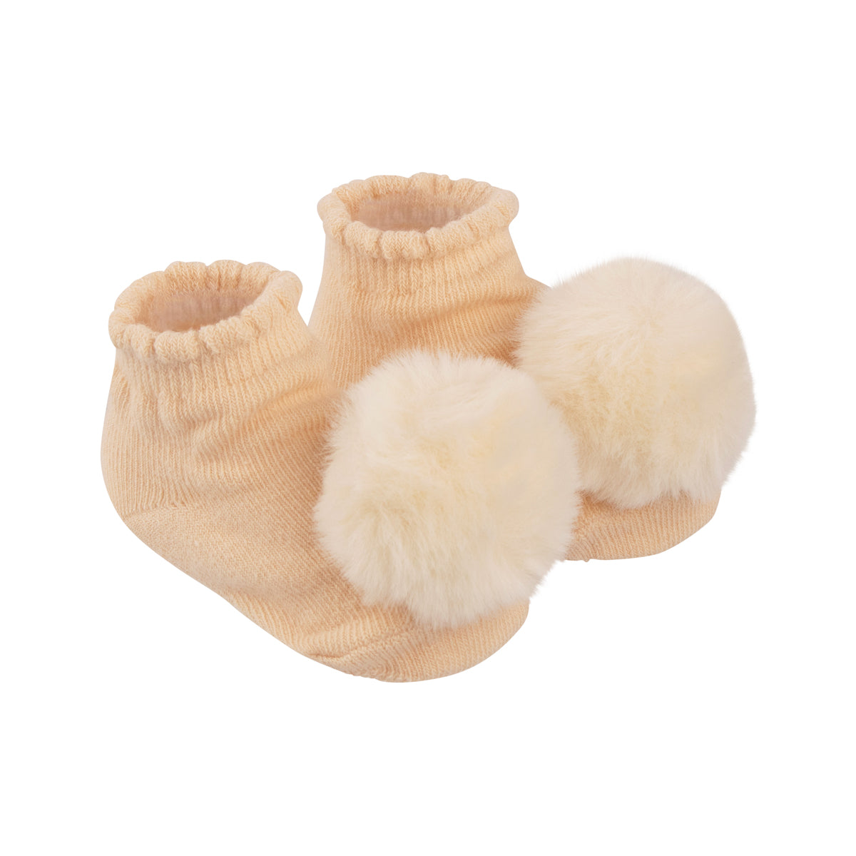 Kit Meia Bebê Pimpolho Feminina com Pompom RN Enxoval 2 Pares
