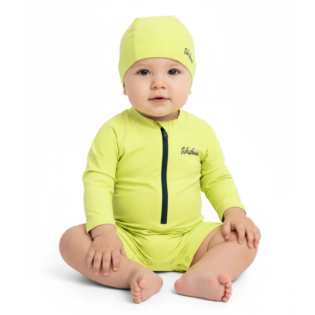 Conjunto Bebê Tchibum Kamylus Touca e Macaquinho Proteção UV50+