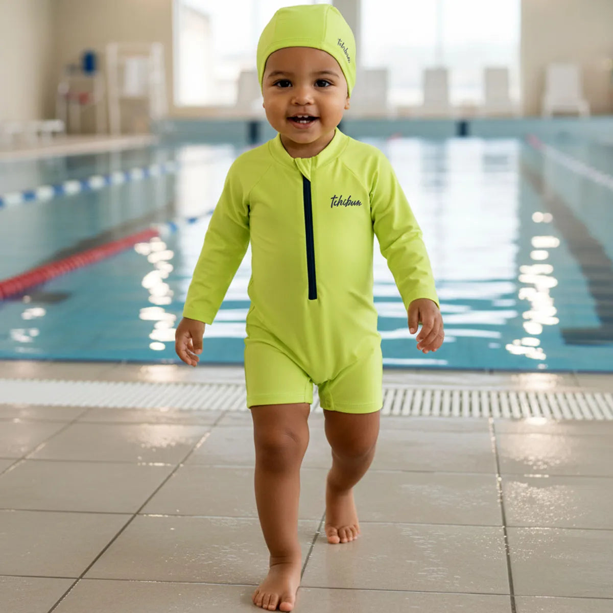 Conjunto Bebê Tchibum Kamylus Touca e Macaquinho Proteção UV50+