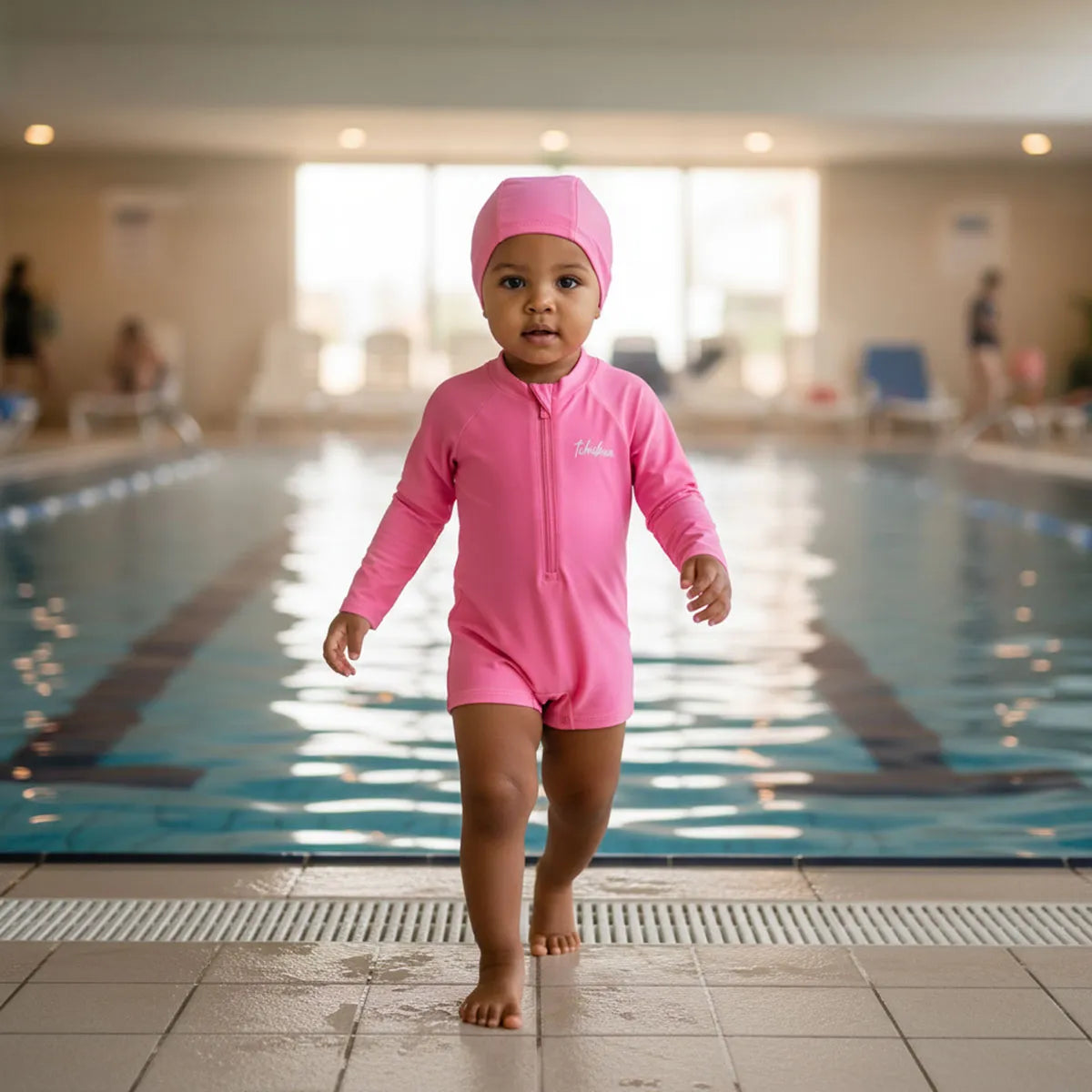 Conjunto Bebê Tchibum Kamylus Touca e Macaquinho Proteção UV50+