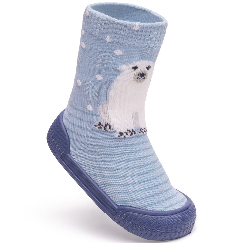 Meia Com Sola Infantil Pimpolho Antiderrapante Masculina