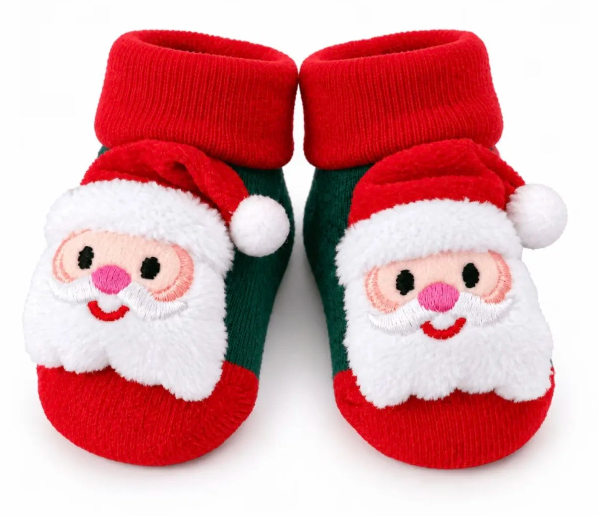 Meia Pantufa Infantil Bebê Plin Baby Natal Antiderrapante com Bichinho 3D