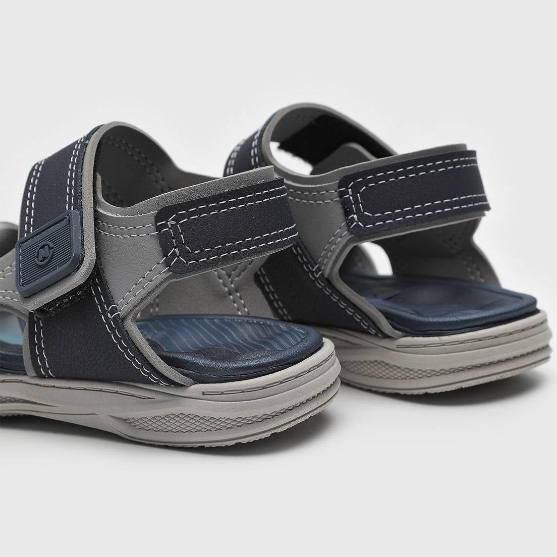 Sandália Papete Infantil Masculina Molekinho Tiras com Pesponto e Fecho Fácil