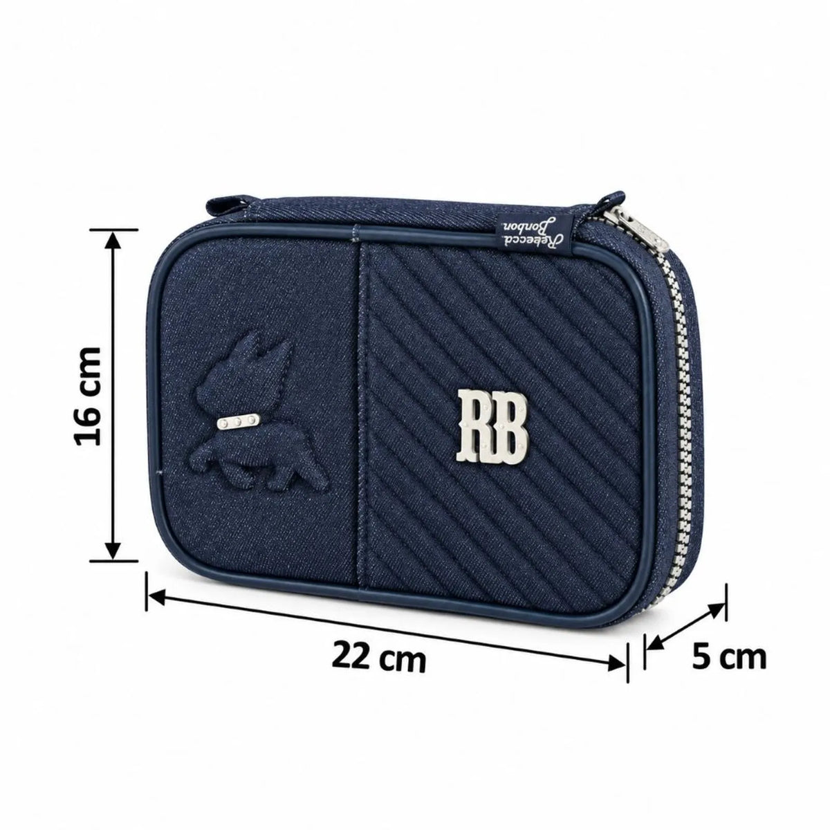 Estojo Box Escolar Rebecca Bonbon Jeans Star Oficial Clio 36 Lápis