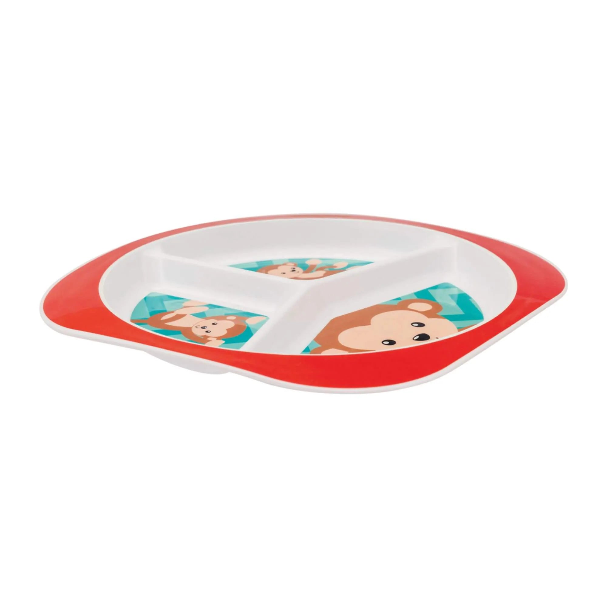 Pratinho Infantil Buba Animal Fun com Divisórias Livre de BPA 6 Meses+